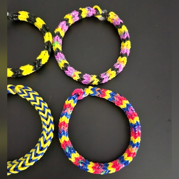 Handmade Purple and Red Rainbow Loom Bracelet Set - Picture 5 of 5